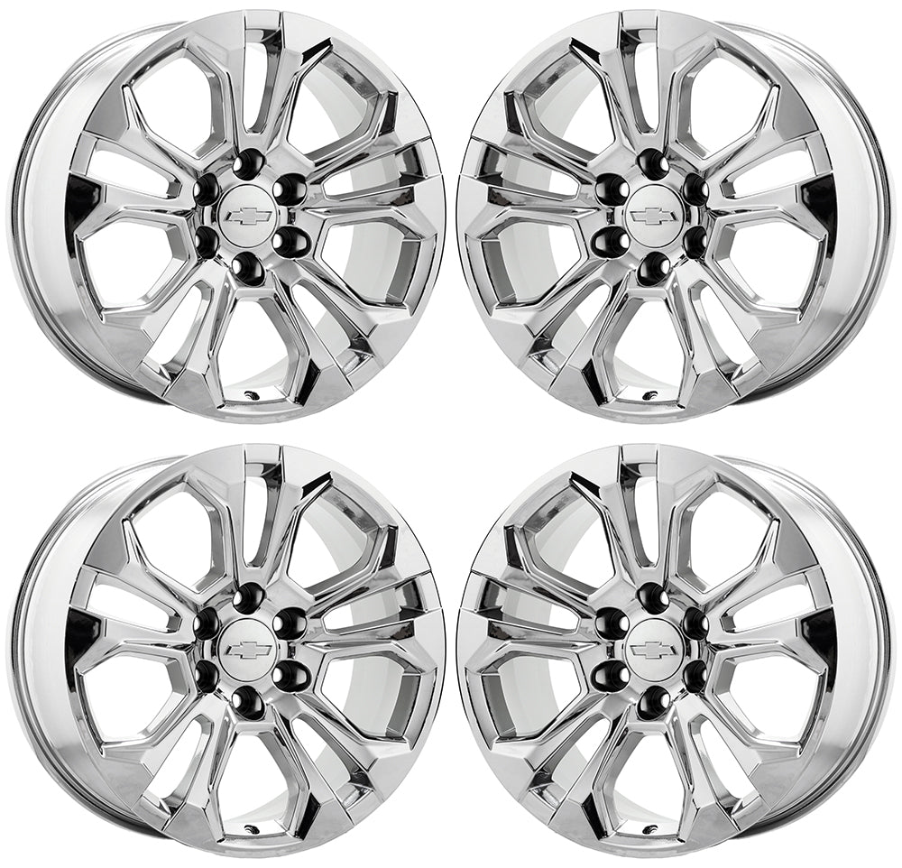 20" Chevrolet Silverado 1500 Bright Chrome wheels rims Factory OEM set 14090